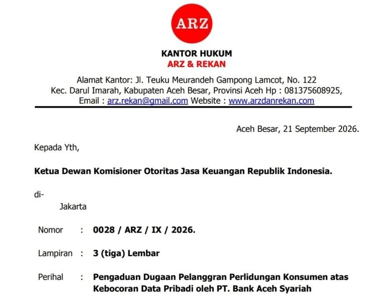 PT Bank Aceh Syariah Dilaporkan ke OJK dan BI